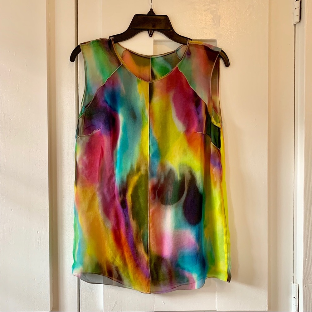 Dolce and Gabbana silk multi color blouse